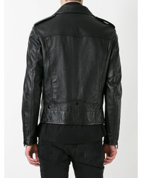 Veste motard noire Saint Laurent