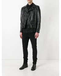 Veste motard noire Saint Laurent