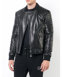 Veste motard noire Philipp Plein