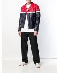 Veste motard rouge et bleu marine Fila