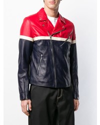 Veste motard rouge et bleu marine Fila