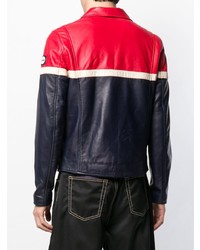 Veste motard rouge et bleu marine Fila