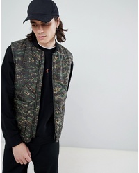 Veste sans manches camouflage vert foncé