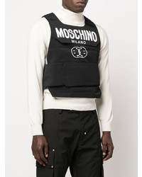 Veste sans manches imprimée noire Moschino