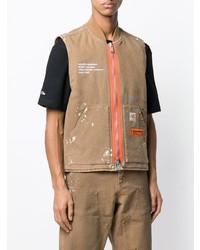 Veste sans manches marron clair Heron Preston