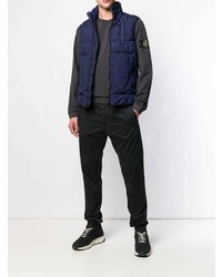 Veste sans manches matelassée bleu marine Stone Island