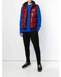 Veste sans manches matelassée bordeaux Moncler