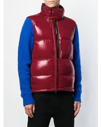 Veste sans manches matelassée bordeaux Moncler