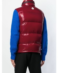 Veste sans manches matelassée bordeaux Moncler