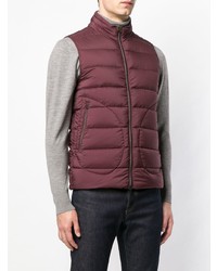 Veste sans manches matelassée bordeaux Herno