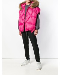 Veste sans manches matelassée fuchsia As65