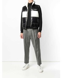 Veste sans manches matelassée noire et blanche Z Zegna