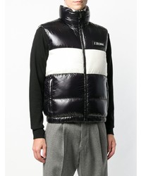 Veste sans manches matelassée noire et blanche Z Zegna