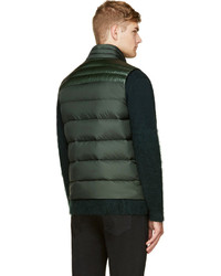 Veste sans manches matelassée vert foncé Moncler