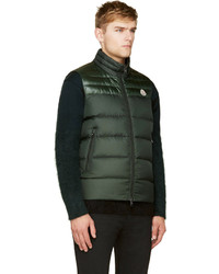 Veste sans manches matelassée vert foncé Moncler