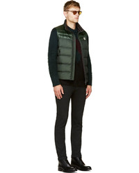 Veste sans manches matelassée vert foncé Moncler