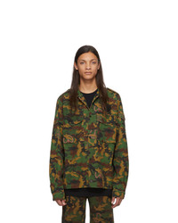Veste style militaire camouflage olive Off-White