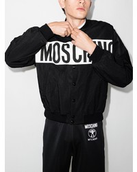 Veste universitaire imprimée noire Moschino